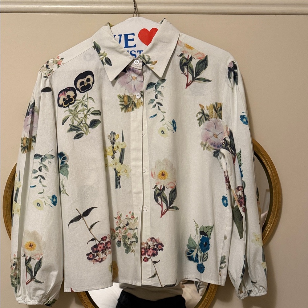 Floral Button-Up Blouse